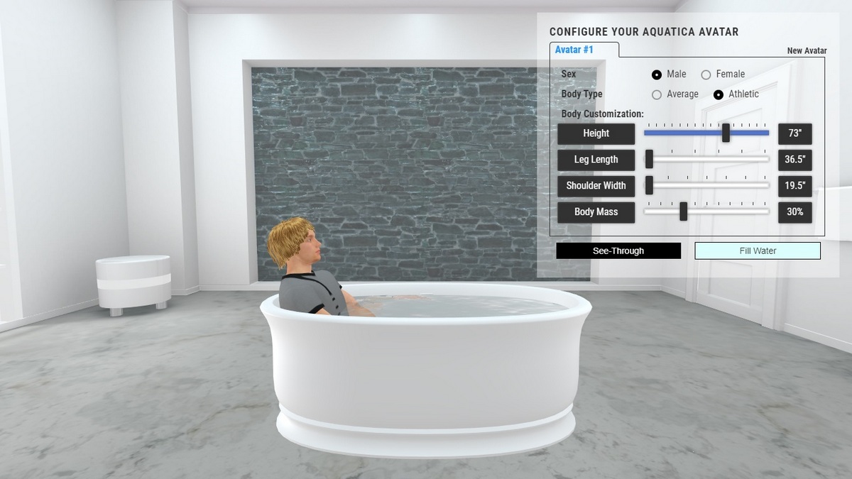 Aphrodite Bathtub 3D Body Position